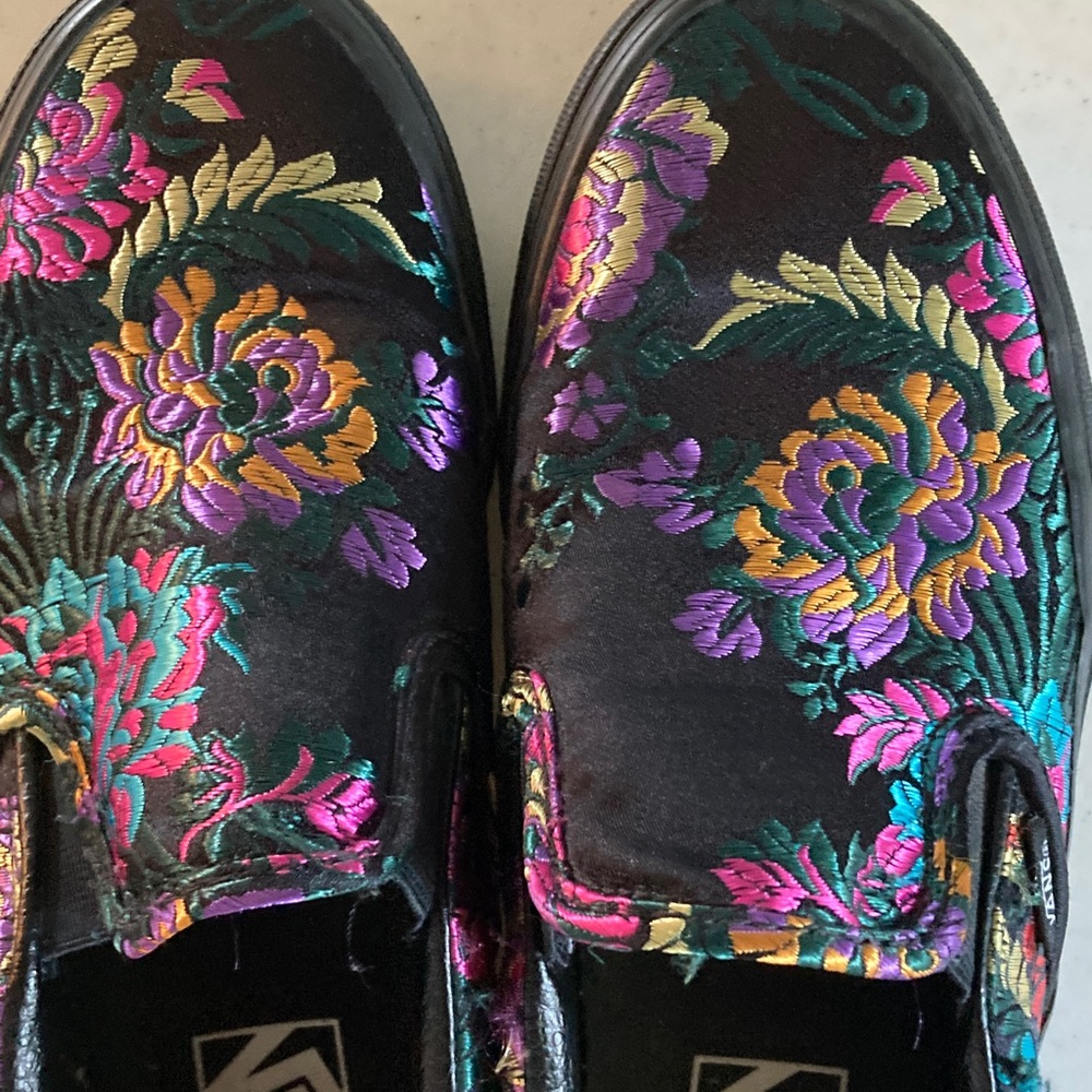 Vans Black Slip-On with Colorful Floral Embroidery - Picture 8 of 10